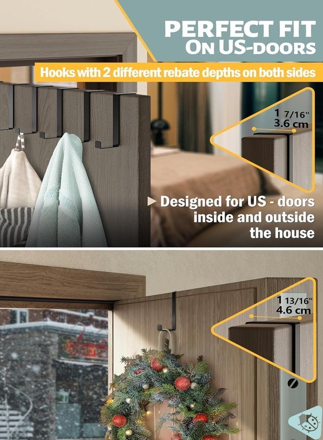 TORO Over The Door Hooks Heavy Duty Organizer Hooks for Living Room, Kitchen Hanging Clothes, Towels, Hats, Bags (Black) (4, Design - 2) - Image 3